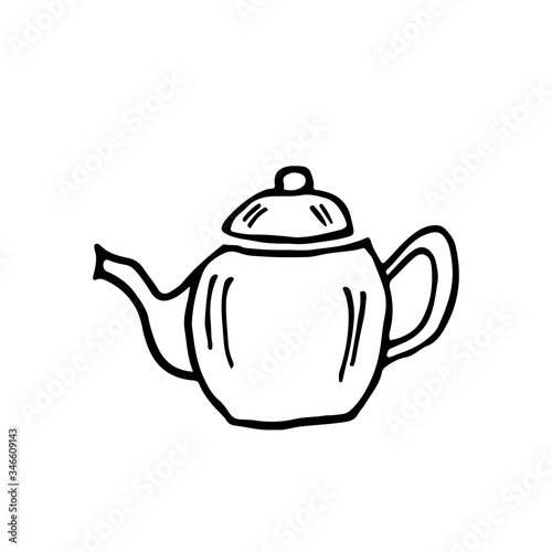 Web line icon. Teapot porcelain teapot coffe