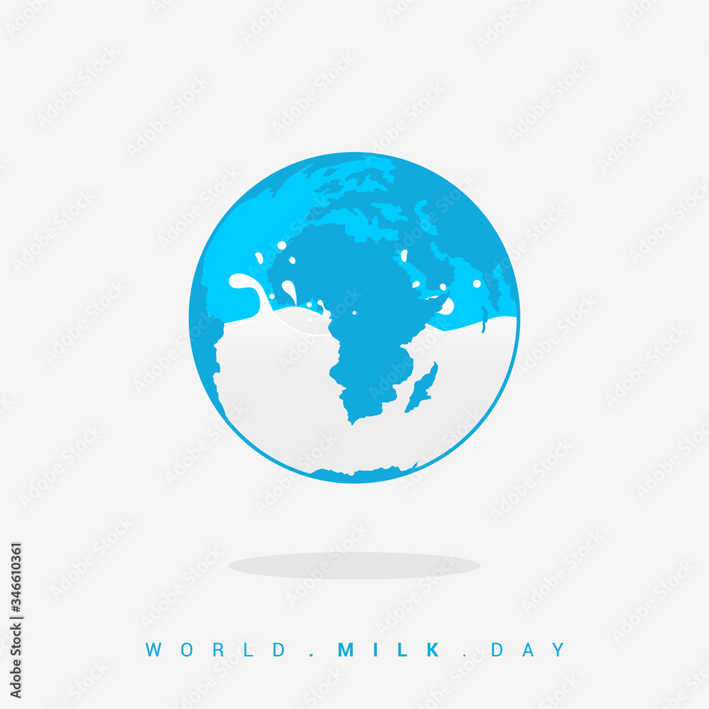 The Earth with Milk water vector Illustration