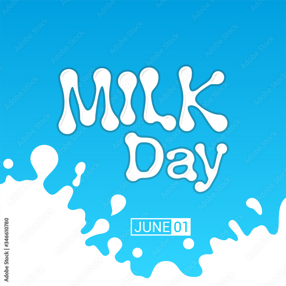 Splash Milk Day Typography text Splash Milk Day Typography text