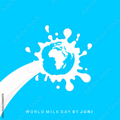 Vector illustration of Milk is splashed to earth