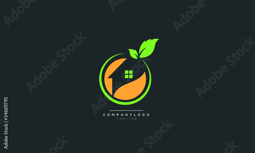 An abstract leaf house eco design template