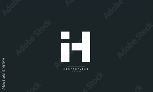 IH HI I H Letter Logo Alphabet Design Icon Vector Symbol