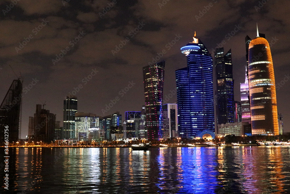 Doha capitale du Qatar, by night