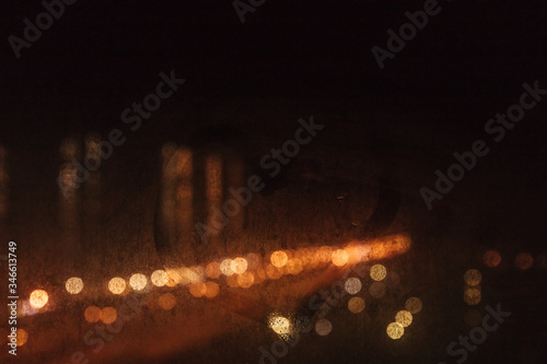 bokeh of the road lights throuh the window