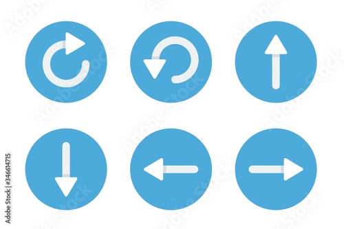 Blue quadcopter buttons Drone wireless vector icon flat isolated.