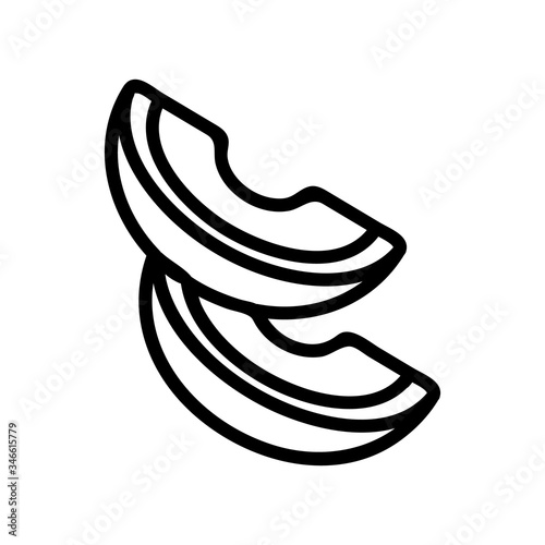 two pieces of melon icon vector. two pieces of melon sign. isolated contour symbol illustration