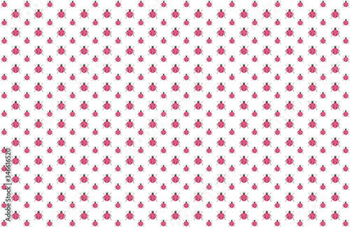 Red Ladybugs dots Pattern Repeated background for Textile Designing