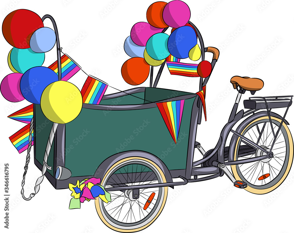Fototapeta premium Bicycle trolley for transporting people.