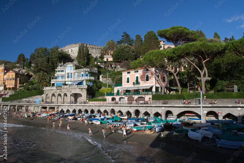 Plaża w Levanto, Liguria, Włochy