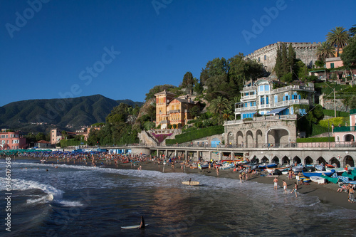Obraz na płótnie Plaża w Levanto, Liguria, Włochy w salonie