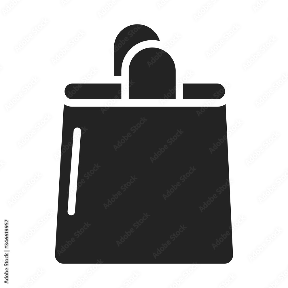 Eco handbag glyph black icon. Recycle textile. Zero waste lifestyle. Pictogram for web page, mobile app, promo. Eco handbag glyph black icon. Recycle textile. Zero waste lifestyle. Pictogram for web page, mobile app, promo.
