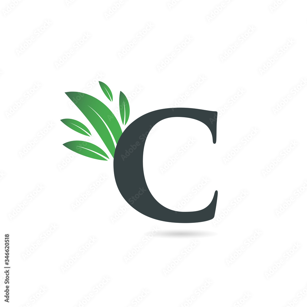 Initial Letter C Leaf Logo Initial Letter C Leaf Logo