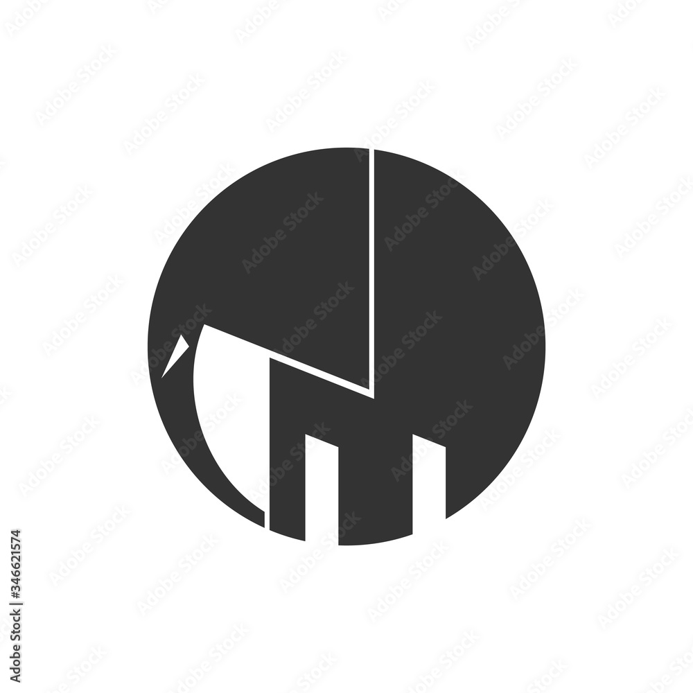 Logo Elephant in a circle. Circus, zoo, reserve. Logo Elephant in a circle. Circus, zoo, reserve.