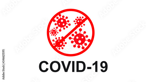Stop Covid-19 Sign & Symbol, vector Illustration concept coronavirus COVID-19. Pandemic 