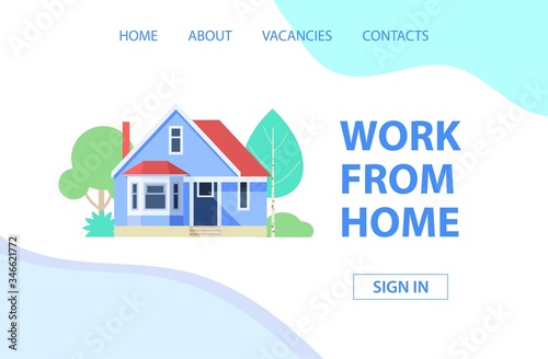 Work from home. Landing page.
