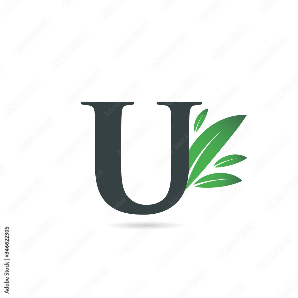 Initial Letter U Leaf Logo Initial Letter U Leaf Logo