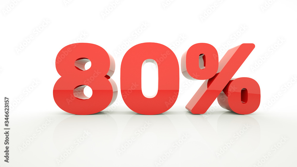 Big sale banner design number, 80% off, special offer, discount tag, 3d illustration. Big sale banner design number, 80% off, special offer, discount tag, 3d illustration.