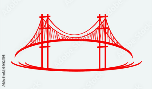 bridge print embroidery graphic design vector art