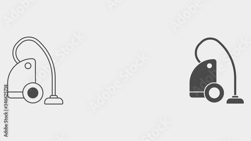 Vacuum cleaner outline and filled vector icon sign symbol