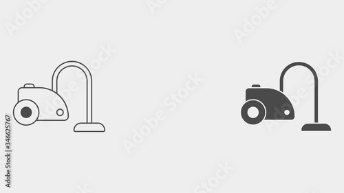 Vacuum cleaner outline and filled vector icon sign symbol