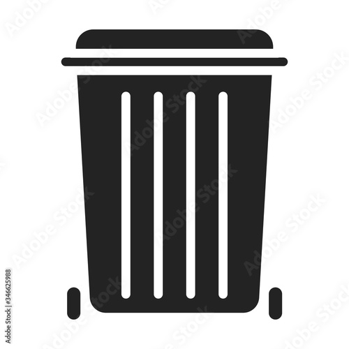 Bin glyph black icon. Zero waste lifestyle. Eco friendly. Pictogram for web page, mobile app, promo