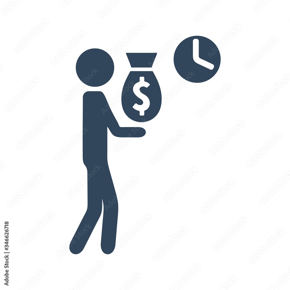 Time is money business metaphor concept. Flat icon design. Time is money business metaphor concept. Flat icon design.