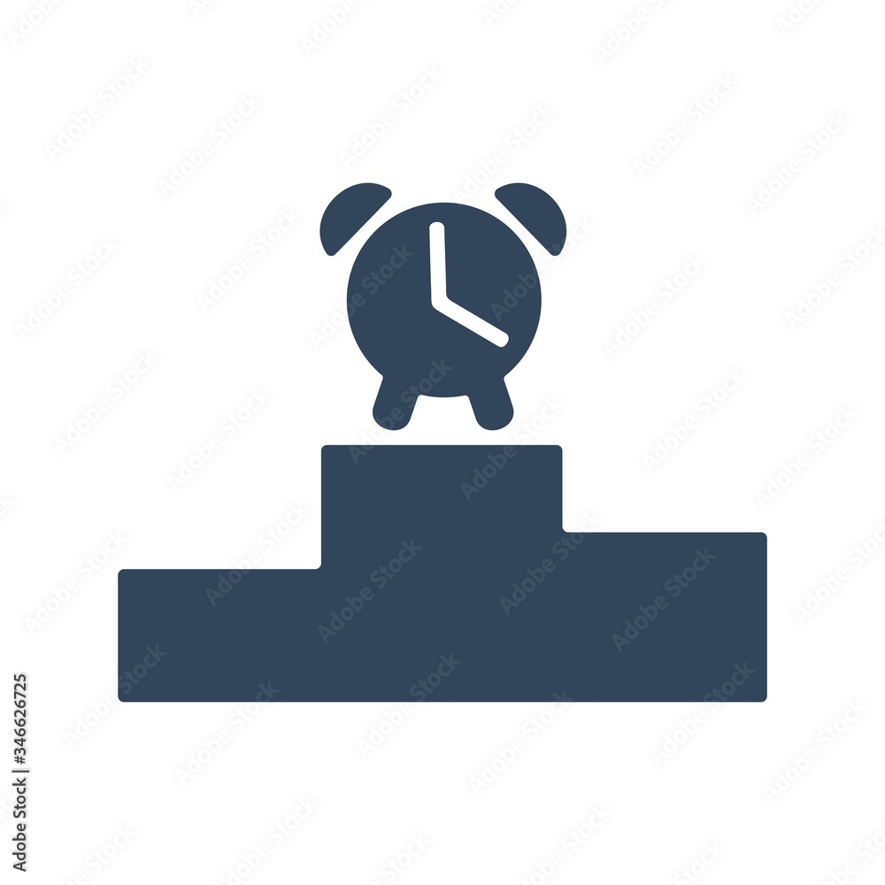 Black isolated clock icon on white background vector Black isolated clock icon on white background vector