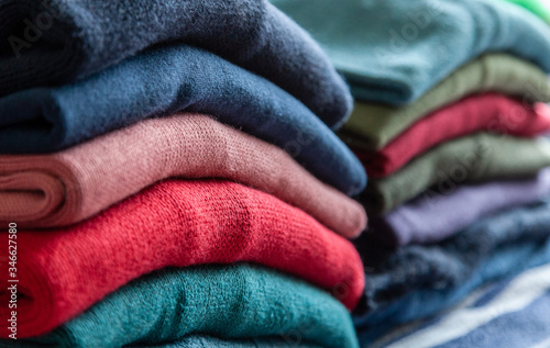 Konstfotografi Pile of woollen jumpers