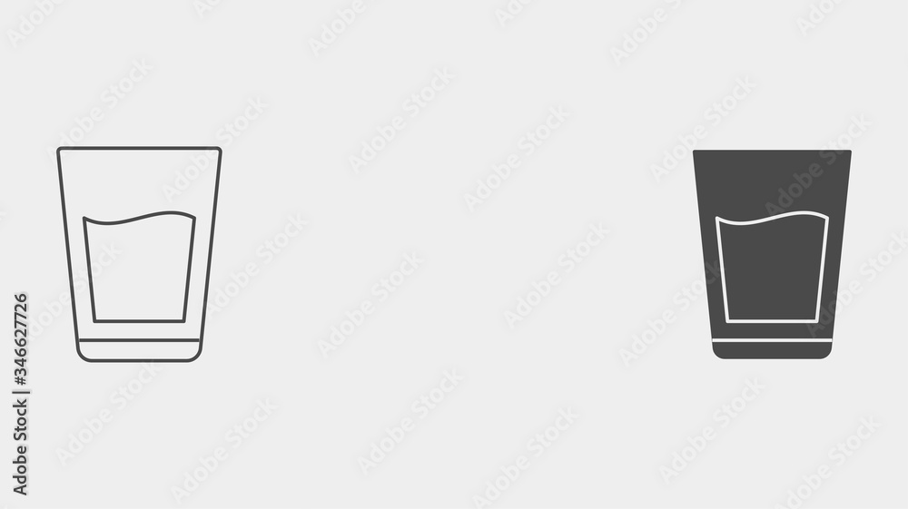 Water glass outline and filled vector icon sign symbol Water glass outline and filled vector icon sign symbol