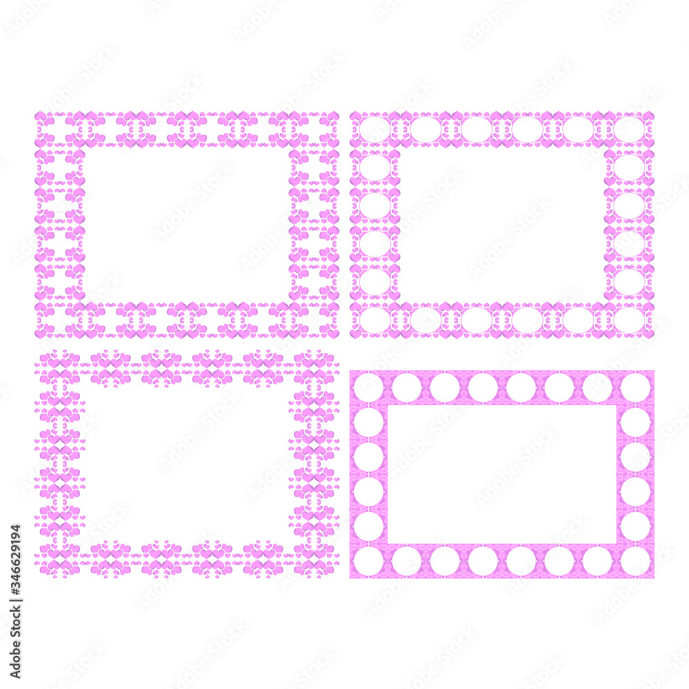 Vector Design of a Pink Heart Ornament Frame with a Love Theme Vector Design of a Pink Heart Ornament Frame with a Love Theme