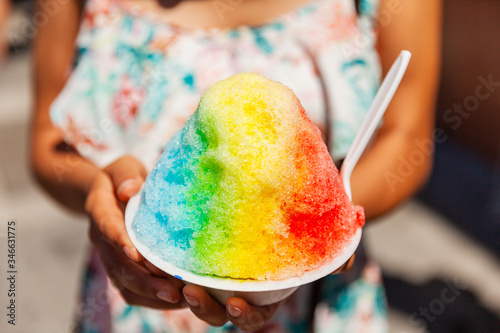 Rainbow shaved ice