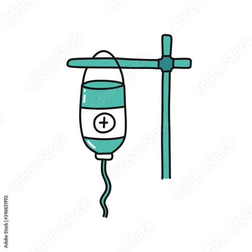 medical dropper doodle icon, vector illustration