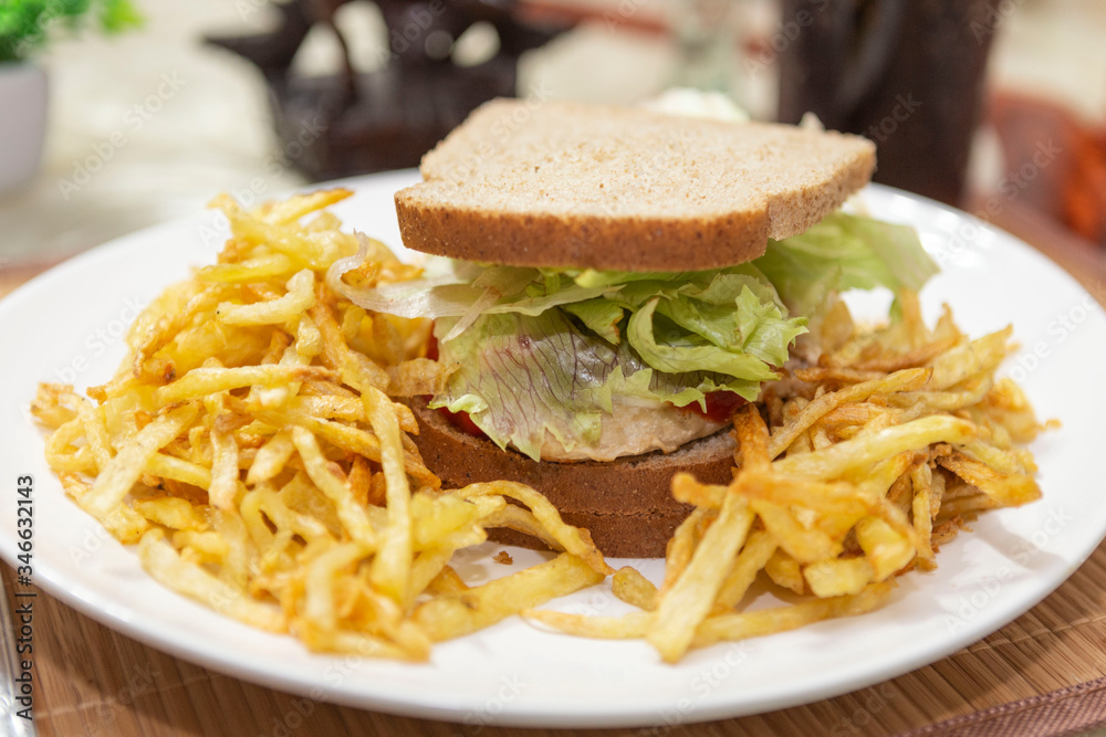 Hambúrguer - Cheese-salada - X-Salada com batatas fritas