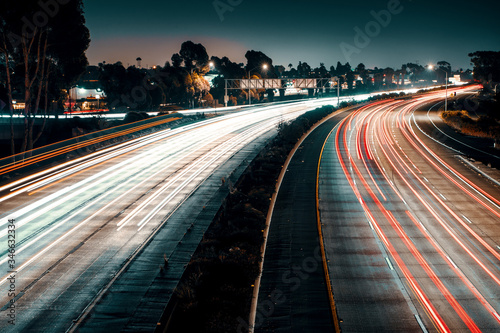 US highway at night