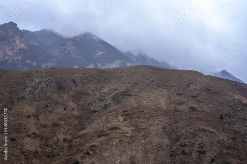 Dense fog in the mountains