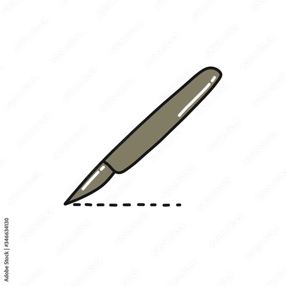 scalpel doodle icon, vector illustration scalpel doodle icon, vector illustration