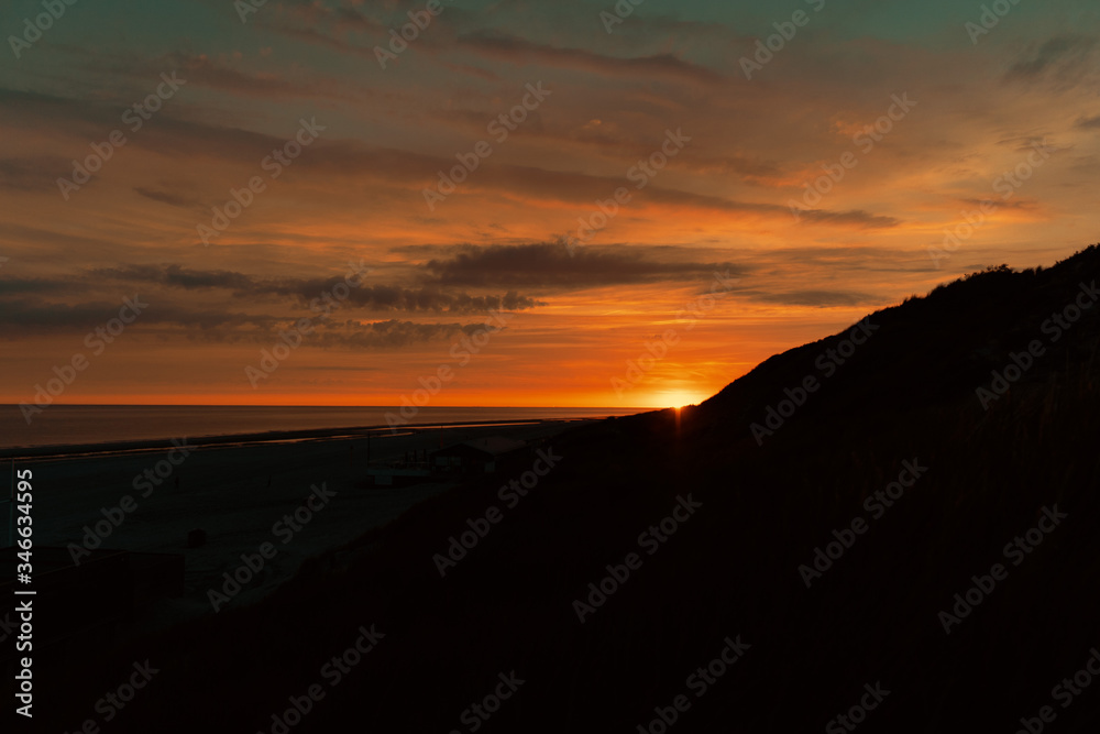 Obraz premium sunset in the netherlands, renesse