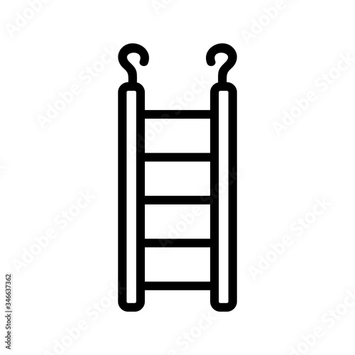hooked staircase icon vector. hooked staircase sign. isolated contour symbol illustration