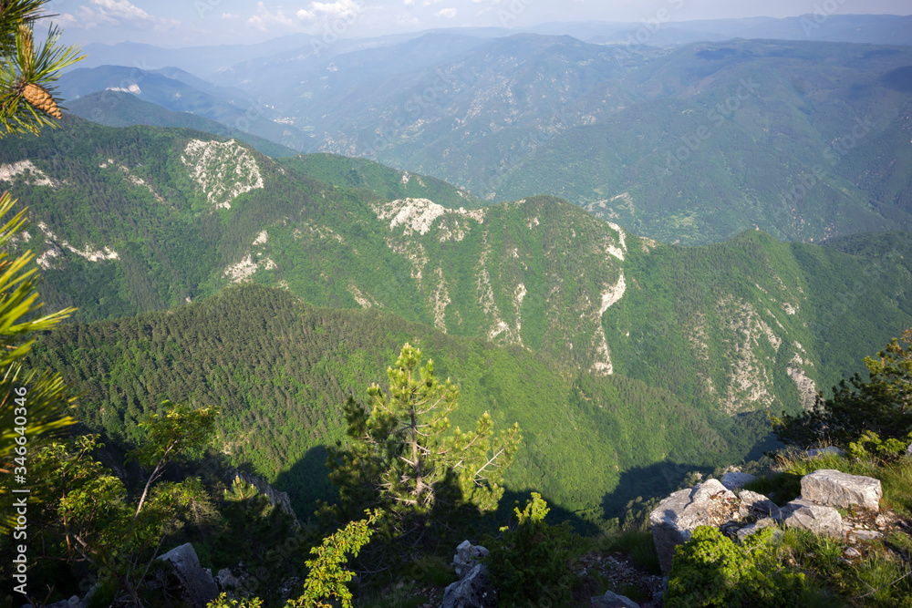 Landscape from The Red Wall Peak to Rhodopes, Bulgaria Landscape from The Red Wall Peak to Rhodopes, Bulgaria