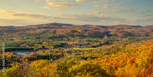 Autumn view from Golden Eagle Restaurant hairpin overlook on the Mohawk Trail - Berkshire Massachusetts photo