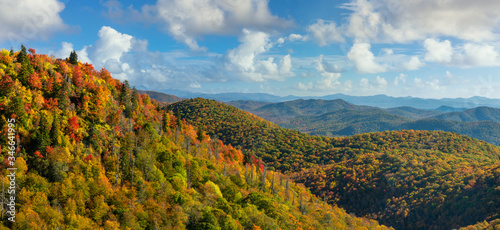 Blue Ridge Parkway overlook in Autumn near Asheville North Carolina photo