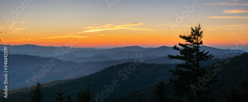 Photography Autumn sunset at the Smoky Mountain national Park Clingmans Dome