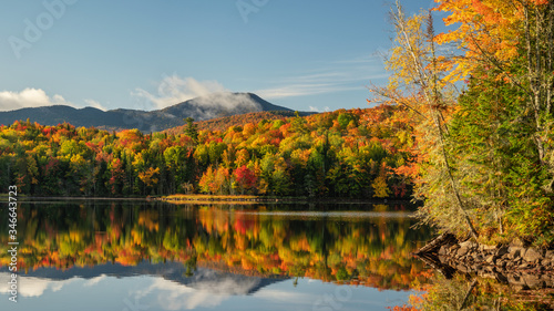 Autumn view near Lake Placid and Saranac Lake in the High Peak Wilderness of the new York Adirondack