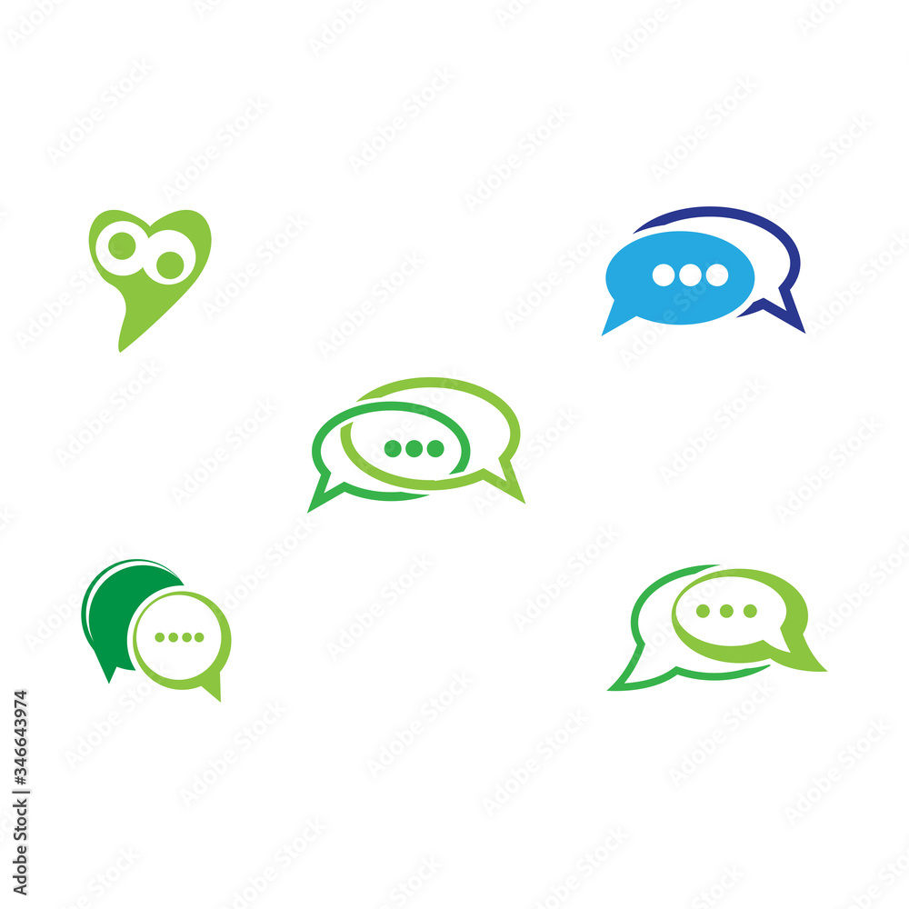 Set Chat Logo Template vector