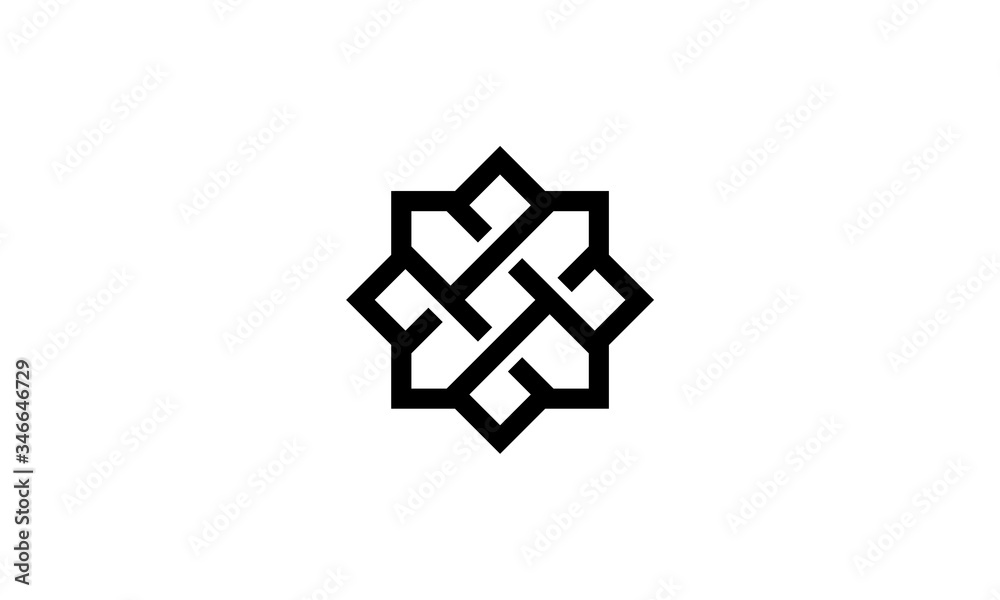start eight with initial H link connection logo design concept start eight with initial H link connection logo design concept