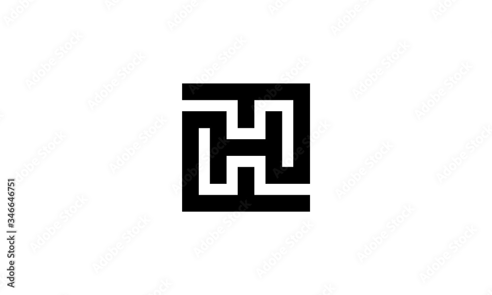 initial H square link connection logo design concept initial H square link connection logo design concept