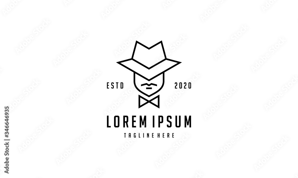 simple line style and vintage logo from mister logo design concept