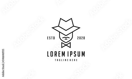 simple line style and vintage logo from mister logo design concept