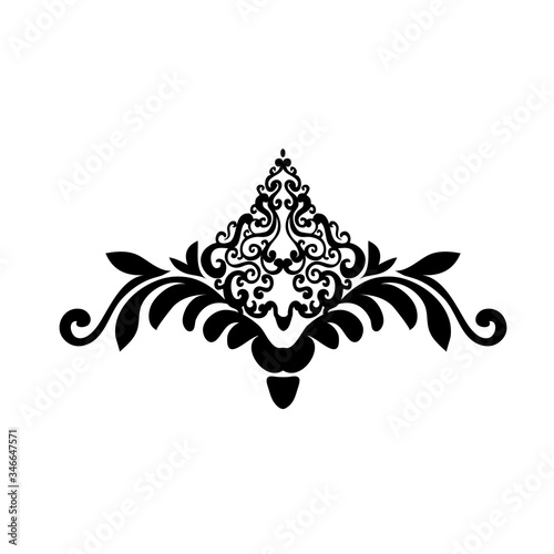 Vintage ornament on white background