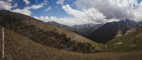 Atsunta pass in georgia Caucasus. Omalo Shatili trek. photo